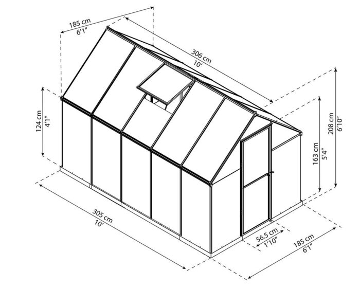 Växthus Mythos 5,7 m² Mörkgrå Canopia by Palram